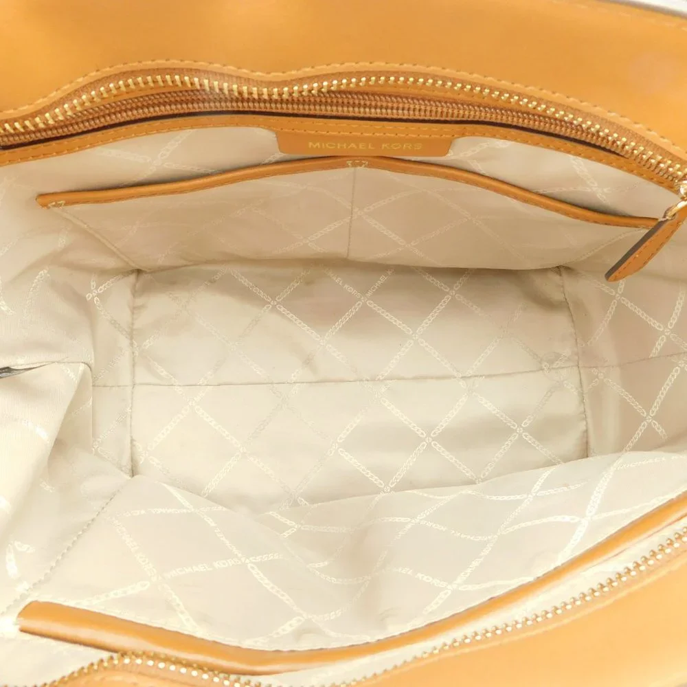MICHAEL KORS Signature MK Logo Brown Shopper Tote Shoulder Bag